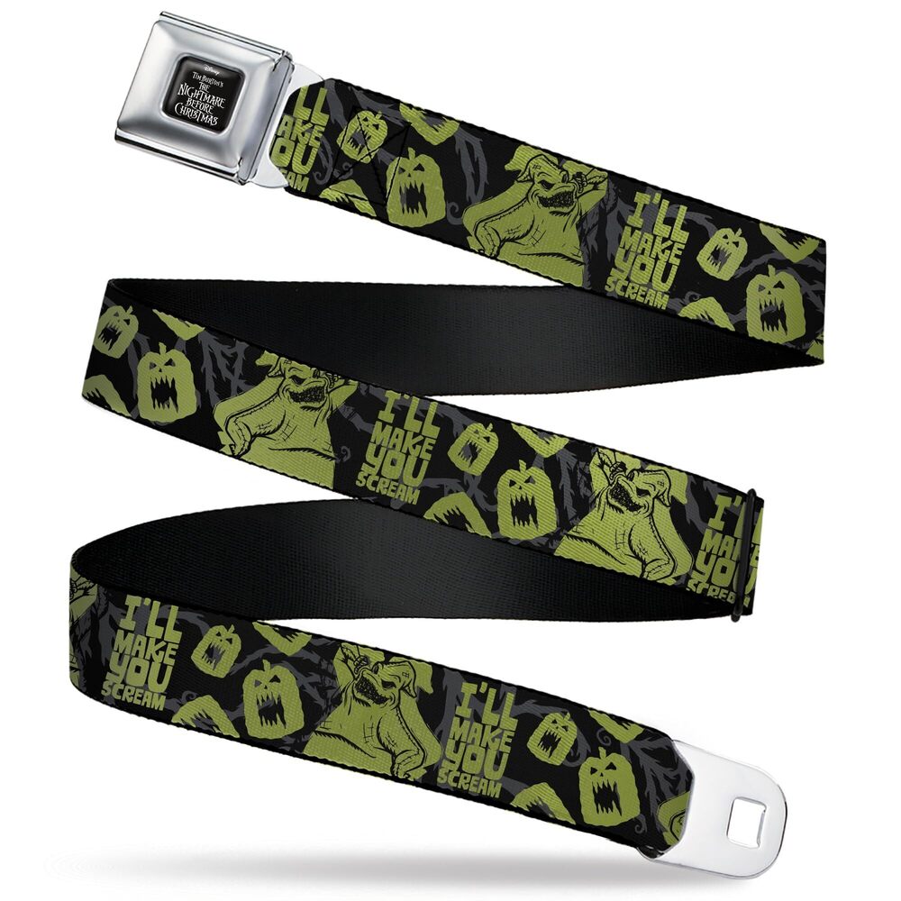 7532 Disney Belt, Seatbelt Buckle Belt, Nightmare Before Christmas Oogie